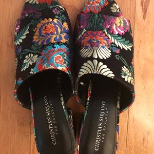 Christian Siriano embroidered block heel Sandal